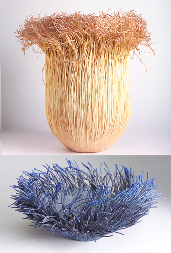 Appraisal: MARY MERKELL-HESS Two baskets Campana and Heather Blue constructed of