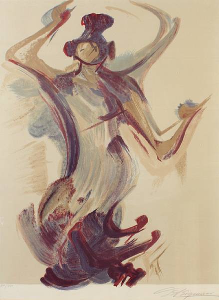 Appraisal: Property of various owners Untitled The Dancer c Lithograph in