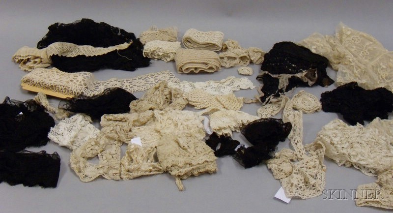 Appraisal: Assorted Needle Bobbin and Tape Lace th century including trims