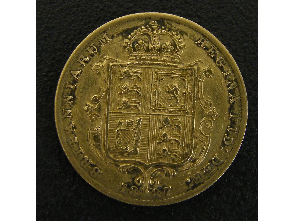 Appraisal: Victorian shield-back half sovereign coin gm