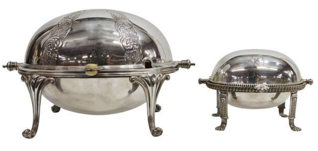 Appraisal: lot of Silver plate roll-top entree chafing dishes including Exeter