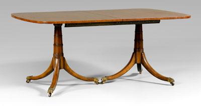 Appraisal: Regency style dining table mahogany with banded inlaid top two