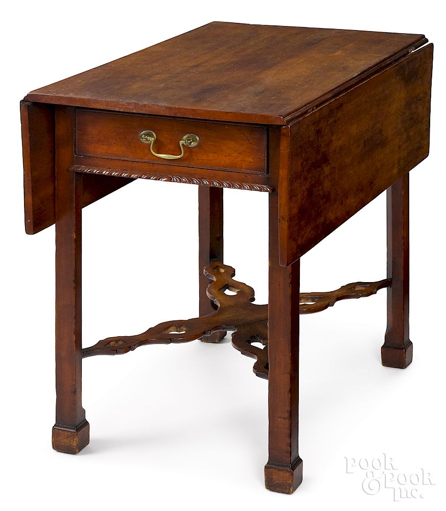 Appraisal: New England Chippendale cherry Pembroke table New England probably Connecticut