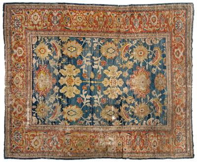 Appraisal: th century Sultanabad rug blue central field with repeating floral