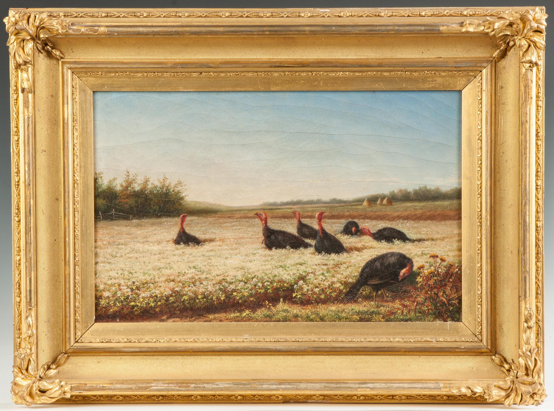 Appraisal: Newbold Hough Trotter American - Field with Turkeys Sgn lower