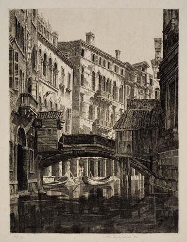 Appraisal: JOHN TAYLOR ARMS Rio dei Santi Apostoli Etching x mm