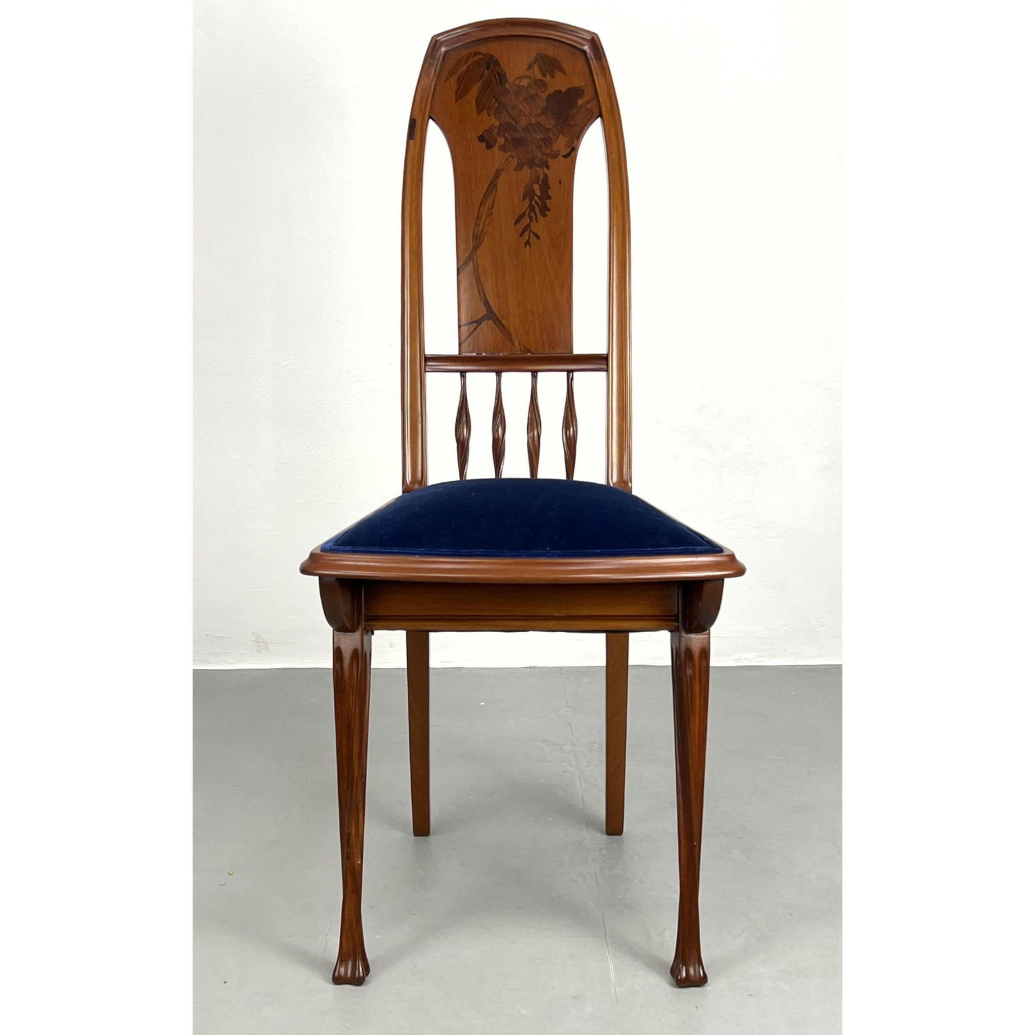 Appraisal: Inlaid Wood Art Nouveau Side Chair Majorelle attribution Splat back