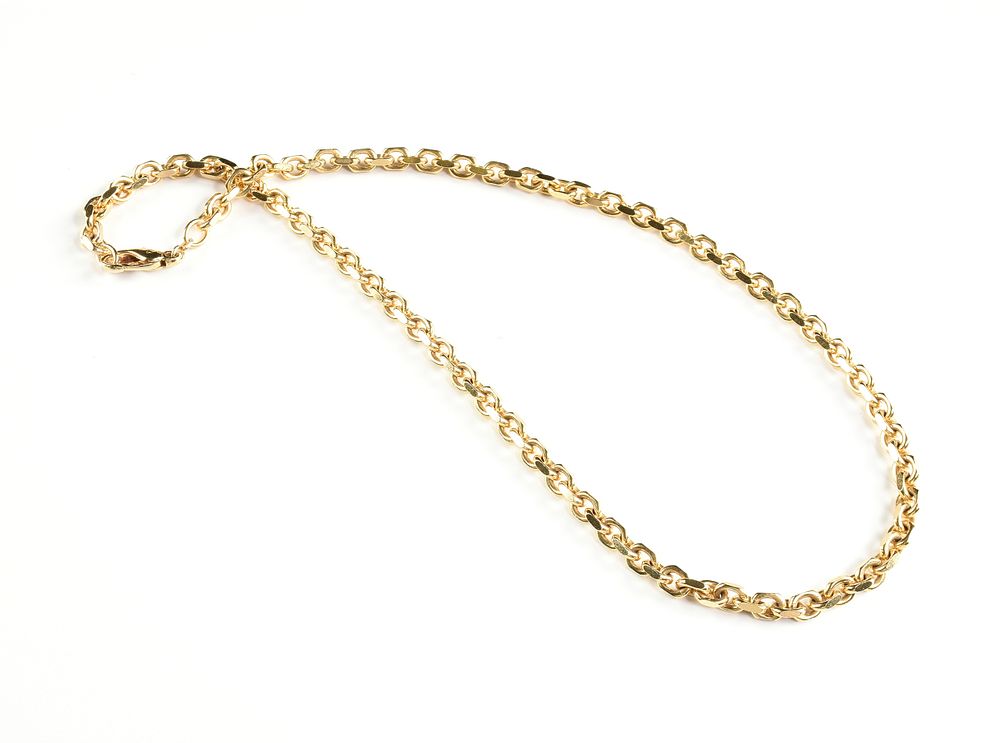 Appraisal: A K YELLOW GOLD CABLE CHAIN NECKLACE A K YELLOW