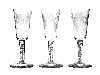 Appraisal: THREE GEORGE III ALE GLASSES the rounded funnel bowl engraved