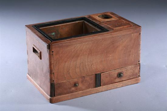 Appraisal: SMALL JAPANESE WOOD HIBACHI Together with a small chest of