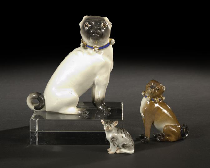 Appraisal: Diminutive Meissen Porcelain Figure of a Seated Tabby Cat fourth