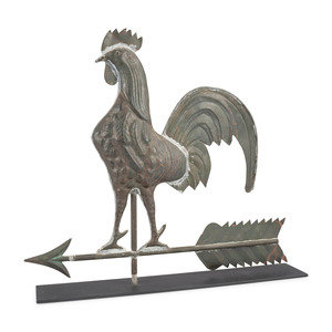 Appraisal: A Pressed and Molded Sheet Copper Rooster Weathervane Early th