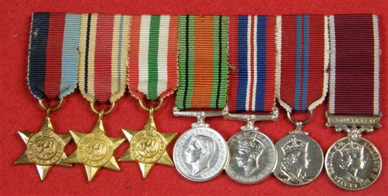 Appraisal: Seven miniature medals - Italy and Africa Stars Defence medal