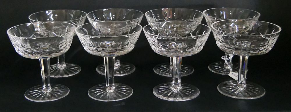 Appraisal: WATERFORD LISMORE CHAMPAGNE SHERBERT GLASSES A set of Waterford Irish