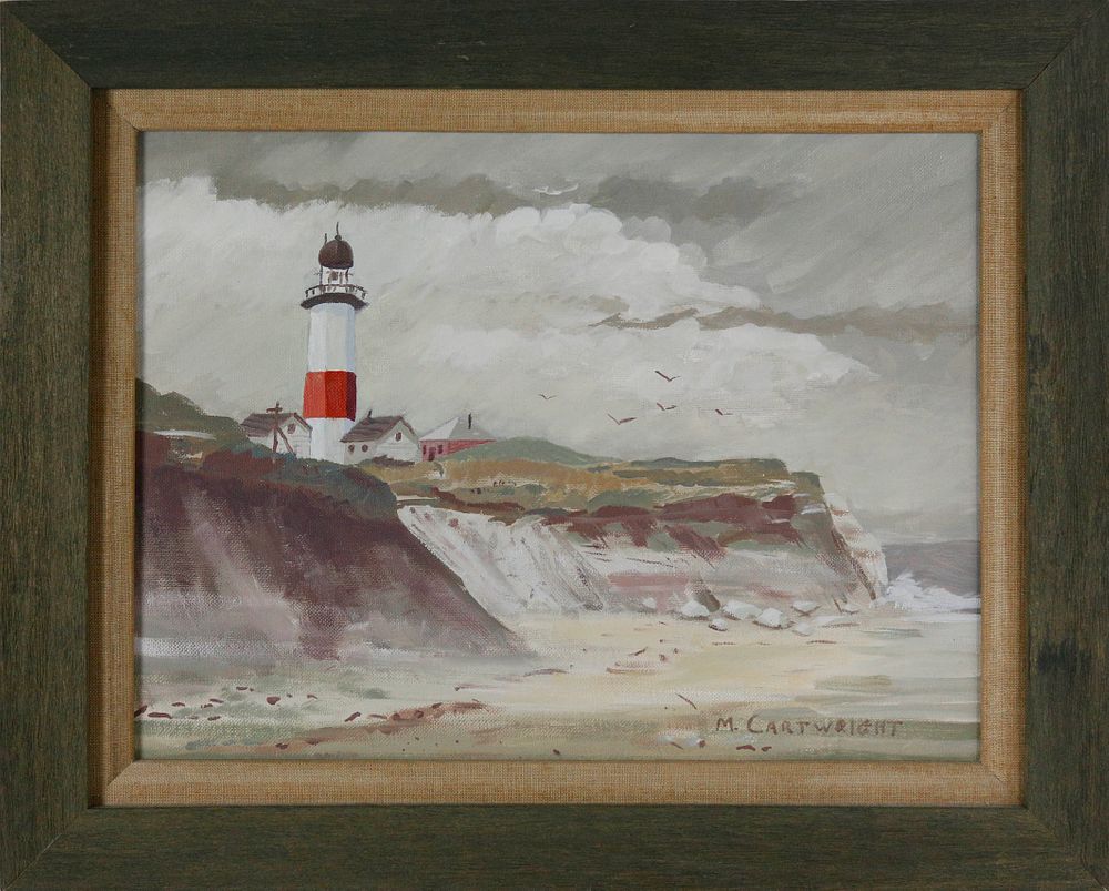 Appraisal: Martha Cartwright Oil on Artist Board Sankaty Light Nantucket Martha