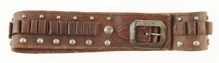 Appraisal: STUDDED LEATHER CARTRIDGE MONEY BELT Made of pebble grain leather