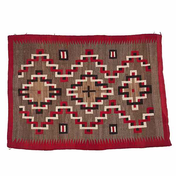 Appraisal: Navajo Western Reservation Weaving woven in red black cream and