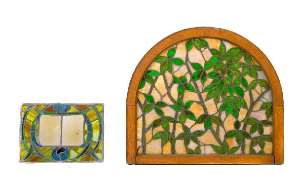 Appraisal: A group of two stained glass windows cracks height of