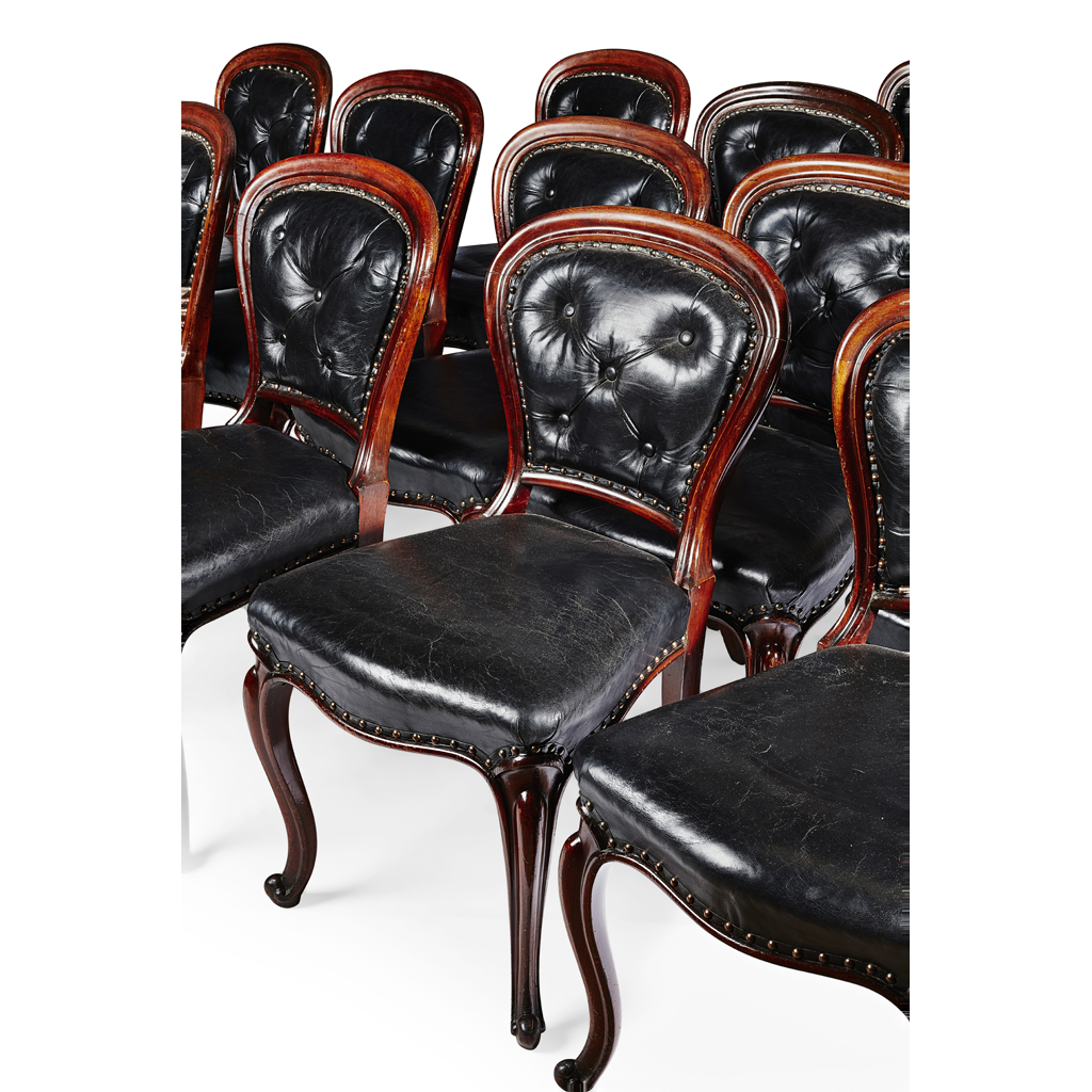 Appraisal: LARGE SET OF TWENTY-FIVE EARLY VICTORIAN MAHOGANY DINING CHAIRS MID