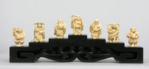 Appraisal: A Group of Seven Carved Ivory Dieties Japanese ca th