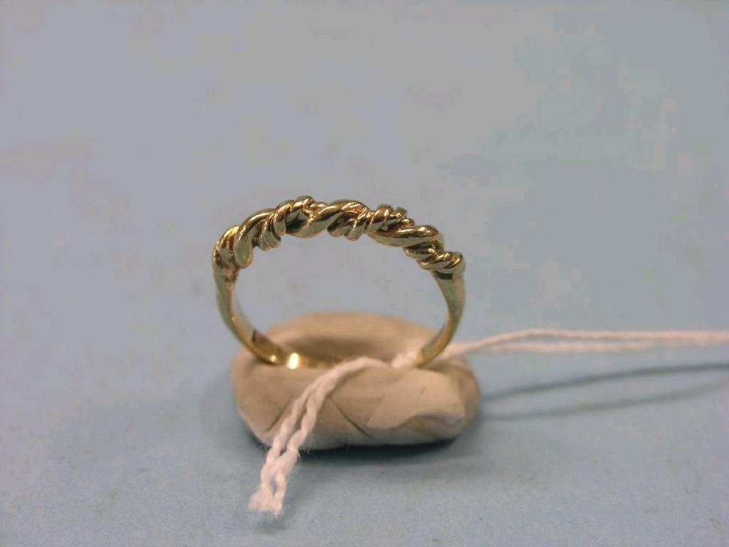 Appraisal: A ct gold ring rope-twist design grams ring size R