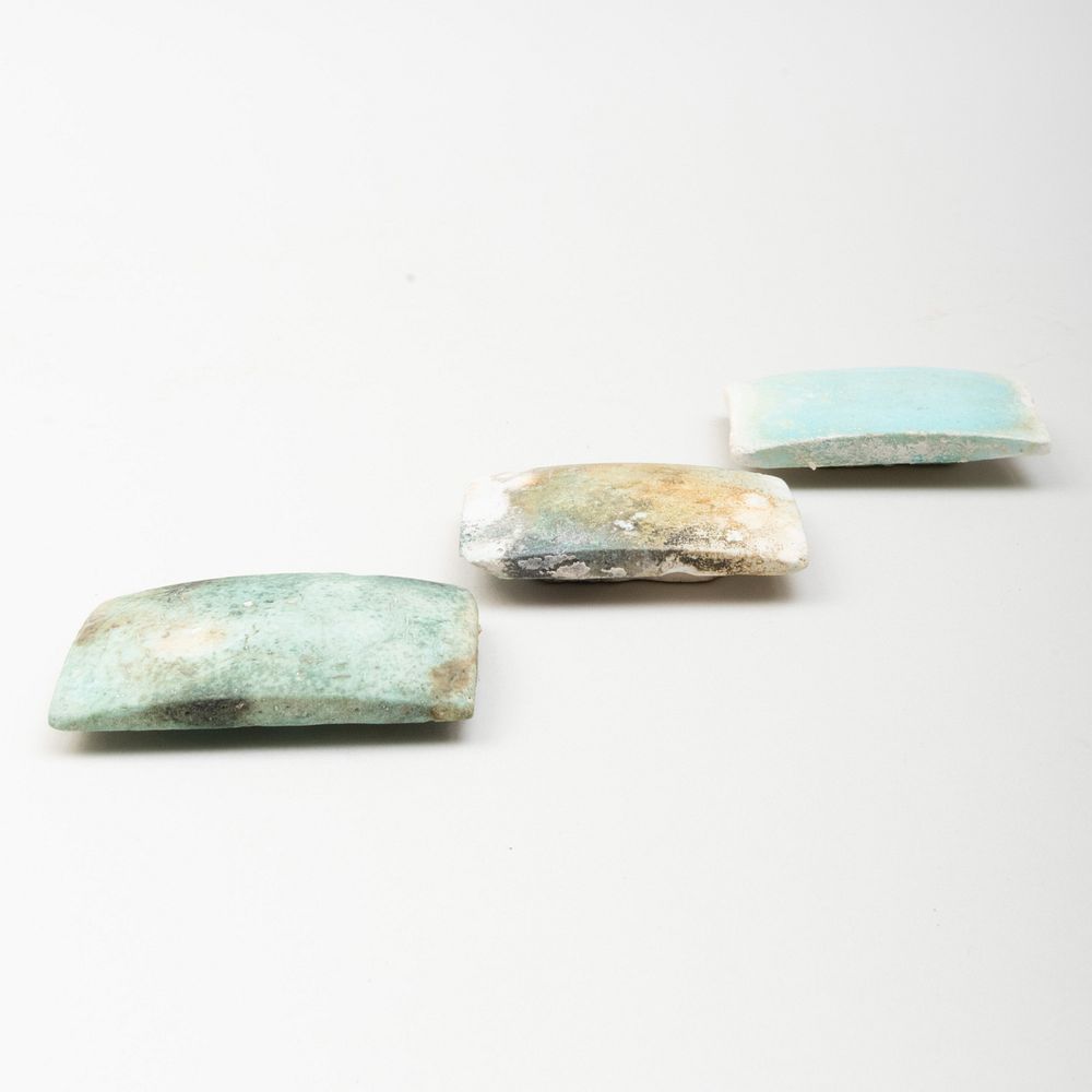 Appraisal: Three Egyptian Old Kingdom Faience Tiles Each x x in