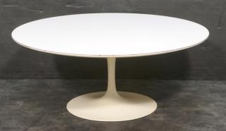 Appraisal: White Laminate KNOLL Tulip Coffee Table Round E White Laminate