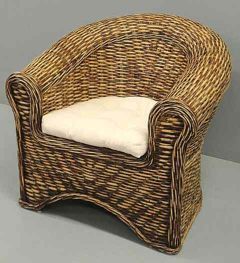 Appraisal: Ralph Lauren wicker tub chair h x w x d