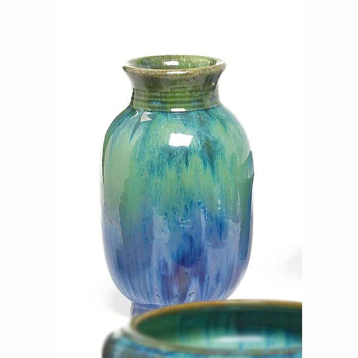 Appraisal: Fulper vase covered with a green and yuml blue flambe