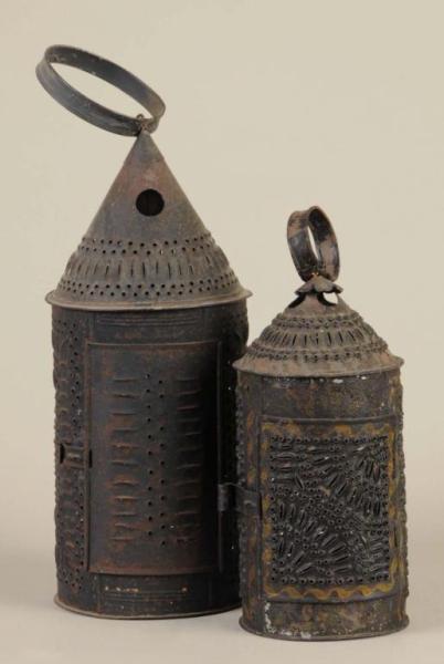 Appraisal: Lot of Revere-Type Punched Tin Barn Lanterns Description th Century