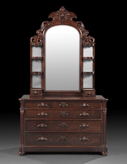 Appraisal: Rare and Important American Rococo Revival Rosewood Dressing Bureau third