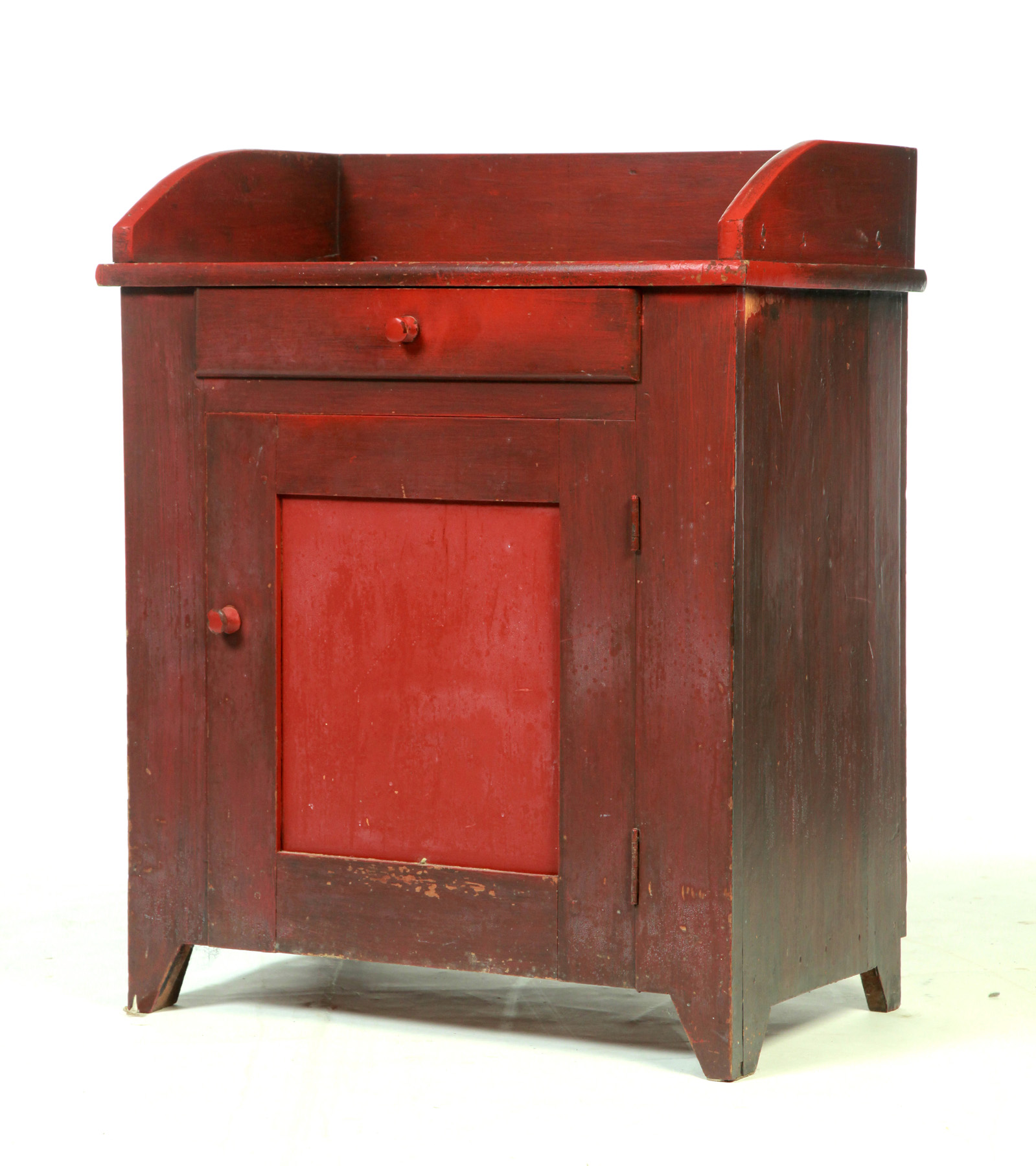 Appraisal: PAINTED PINE WASHSTAND American late th century Pine made up