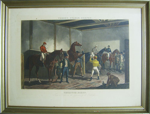 Appraisal: Two aquatints after John Herring from Fare's Stable Scenes x