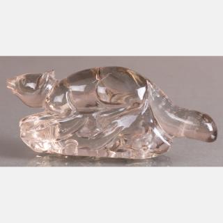 Appraisal: A Chinese Carved Rock Crystal Figure of a Ferret Badger