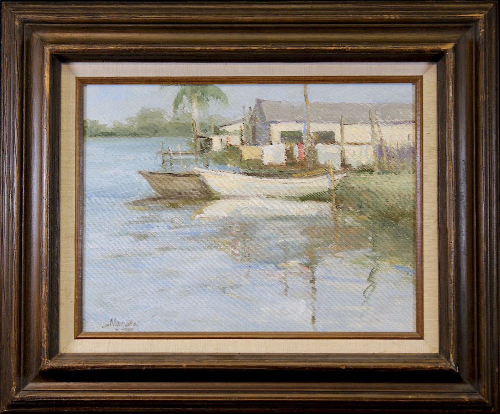 Appraisal: Caroline Norton Florida Harbor Scene Caroline Norton Florida Harbor Scene