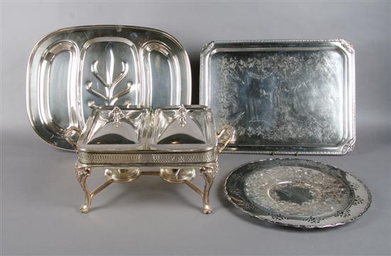 Appraisal: A Collection of Silverplate Serving Articles Length of longest inches