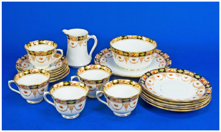 Appraisal: Royal Albert Crown China Tea Service Nineteen Pieces Lovain Pattern