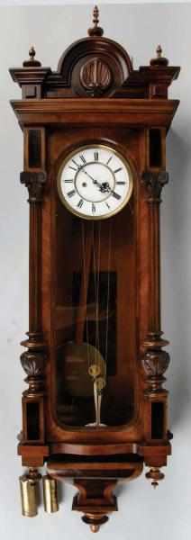 Appraisal: Vienna Regulator Wall Clock Description Circa Three weights eight day