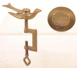 Appraisal: Two Brass Sewing Related Items st Victorian Brass Sewing Bird