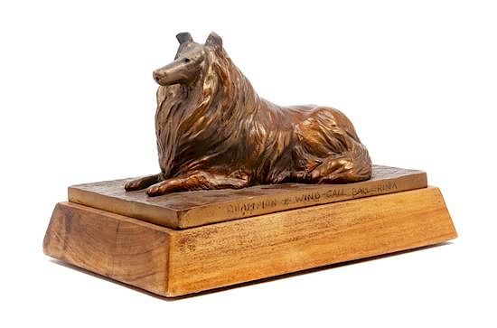 Appraisal: A Bronze Collie Height x width x depth inches A