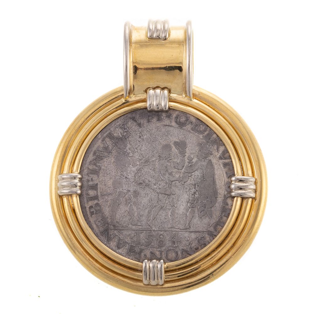 Appraisal: A Netherlands Coin in Wide K Pendant K yellow gold