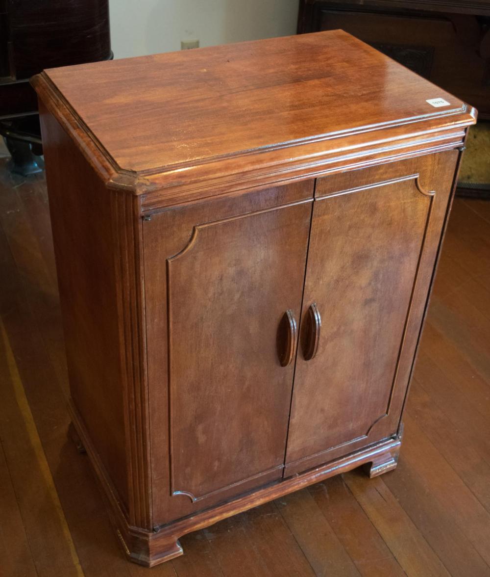 Appraisal: MAHOGANY RECORD STORAGE CABINET American mid- th century double doors