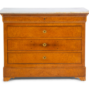 Appraisal: A Louis Philippe Burlwood Marble-Top Commode Mid- th Century Height