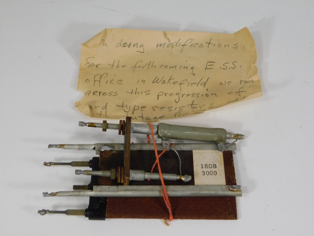 Appraisal: ID'D WESTERN ELECTRIC TELEGRAPH SOUNDER RESISTORS United States th CenturyTag