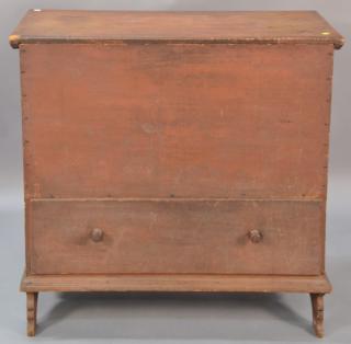 Appraisal: Primitive lift top blanket chest with one drawer set on