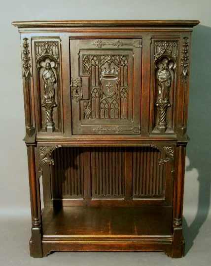 Appraisal: Jacobean style oak court cupboard early thc h x w