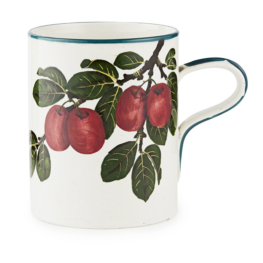 Appraisal: A LARGE WEMYSS WARE MUG 'RED PLUMS' PATTERN CIRCA impressed