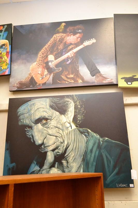 Appraisal: TWO KEITH RICHARD CANVAS WORKS Keith Richards Pair of works