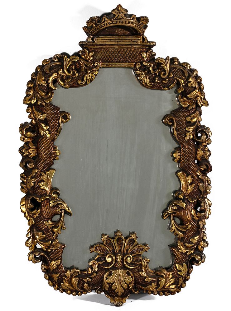 Appraisal: AN ELABORATE TH CENT CAST AND GILDED PLASTER MIRROR The