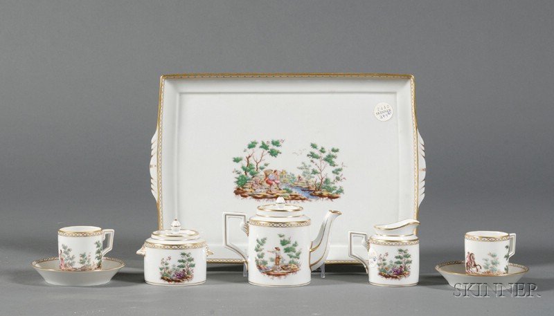 Appraisal: Italian Porcelain Tete-a-Tete Tea Set th century Richard Ginori comprising